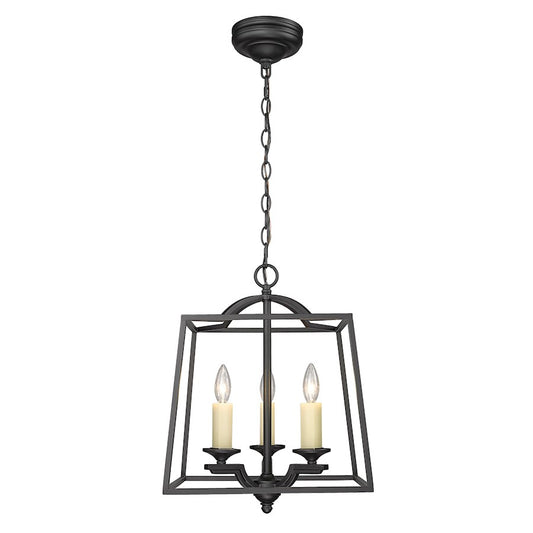 Golden Lighting Athena 3-Light Pendant, Natural Black - 3072-3PNB