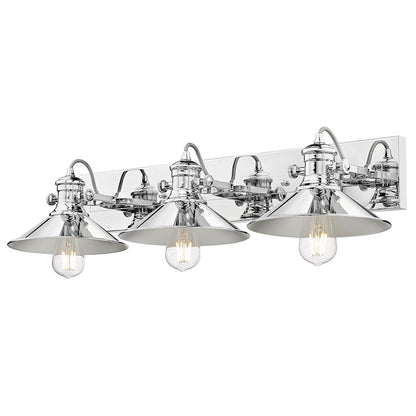 Golden Lighting Kleine 3 Light Bath Vanity, Chrome/Chrome Shades - 3122-BA3CH-CH