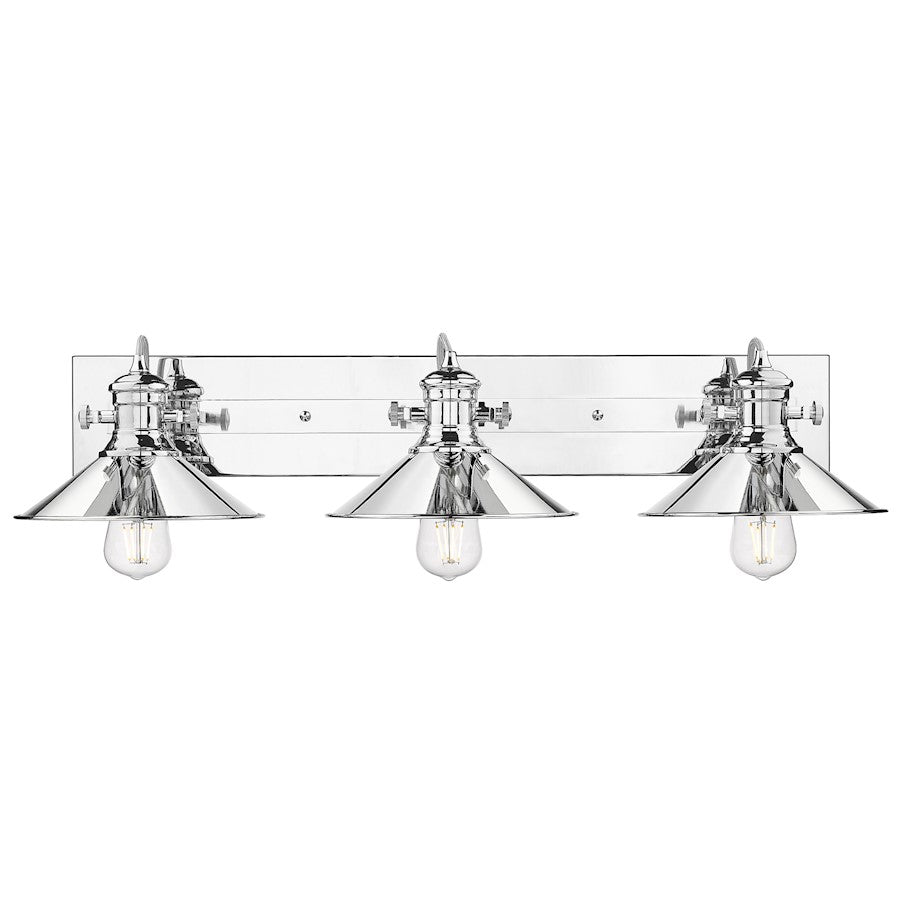 3 Light Bathroom Vanity Light, Chrome