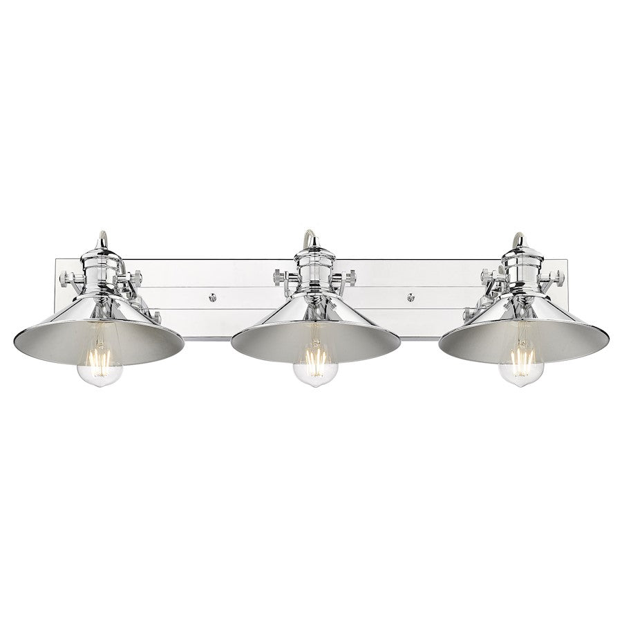 3 Light Bathroom Vanity Light, Chrome