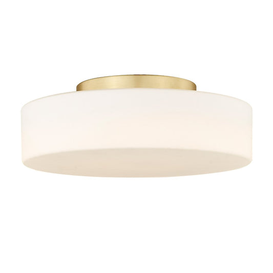 Golden Lighting Toli 1-Light Flush Mount, Bronze/Opal Glass - 3136-FMBCB-OP