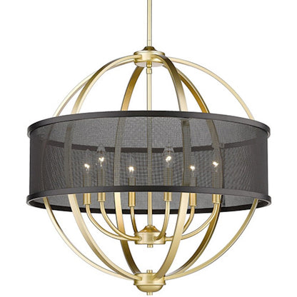 Golden Lighting Colson 6 Light Chandelier, Olympic Gold/Black - 3167-6OG-BLK