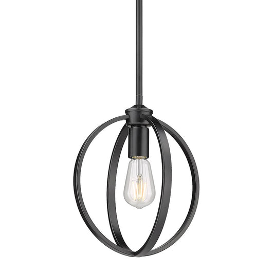 Golden Lighting Colson 1 Light Mini Pendant, Matte Black - 3167-M1LBLK