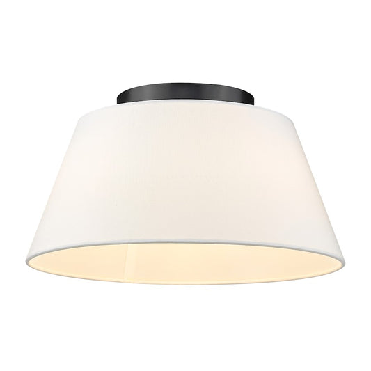 Golden Lighting Penn 3 Light Flush Mount, Black/Modern White - 3189-FMBLK-MWS