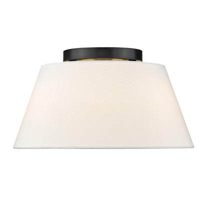 Golden Lighting Penn 3 Light Flush Mount, Black/Modern White