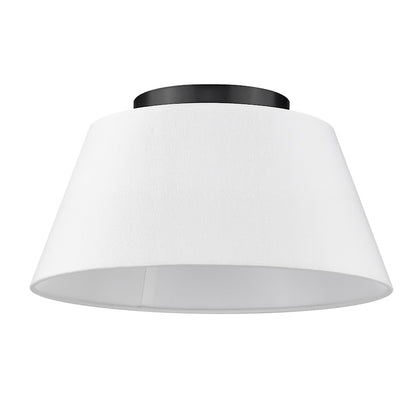 Golden Lighting Penn 3 Light Flush Mount, Black/Modern White