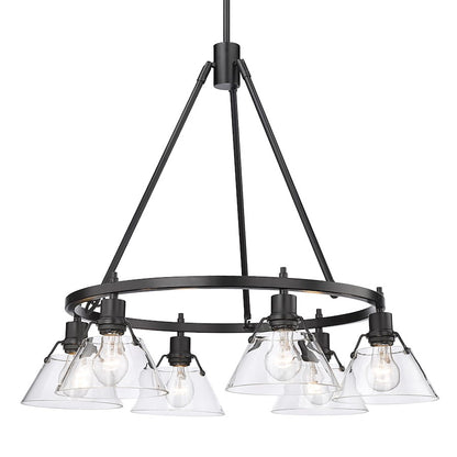 6 Light Chandelier, Black