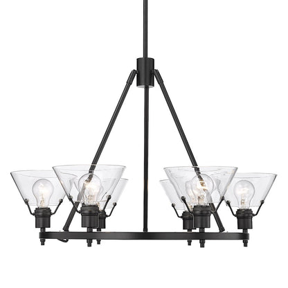 6 Light Chandelier, Black