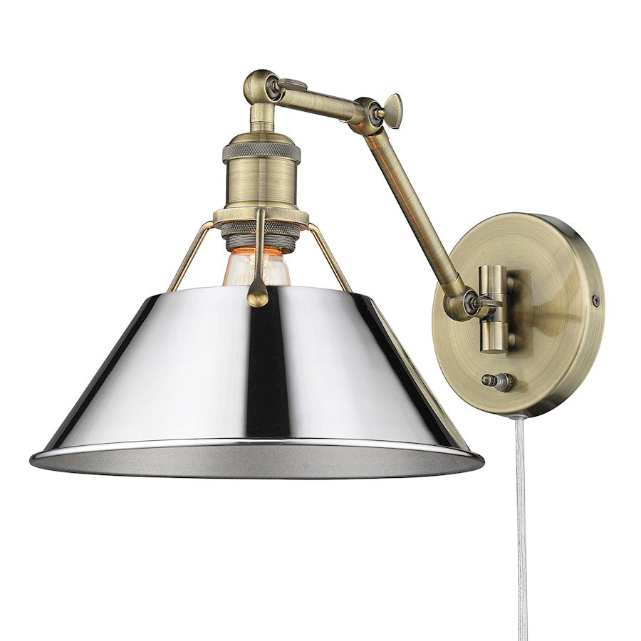 Golden Lighting Orwell 1 Light Articulating Sconce, Brass/Chrome - 3306-A1WAB-CH