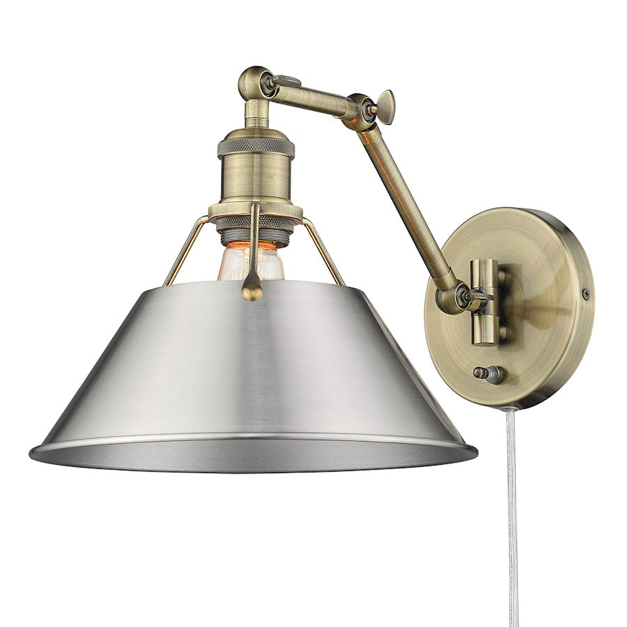 Golden Lighting Orwell 1 Light Articulating Sconce, Brass/Pewter - 3306-A1WAB-PW