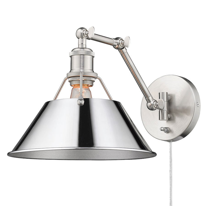 Golden Lighting Orwell 1-LT Articulating Sconce, Pewter/Chrome - 3306-A1WPW-CH