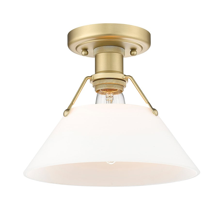 Golden Lighting Orwell 1 Light Flushmount, Brushed Bronze/Opal - 3306-FMBCB-OP