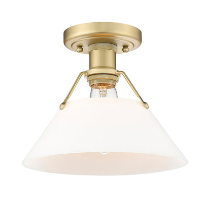 Golden Lighting Orwell 1 Light Flushmount, Brushed Bronze/Opal - 3306-FMBCB-OP