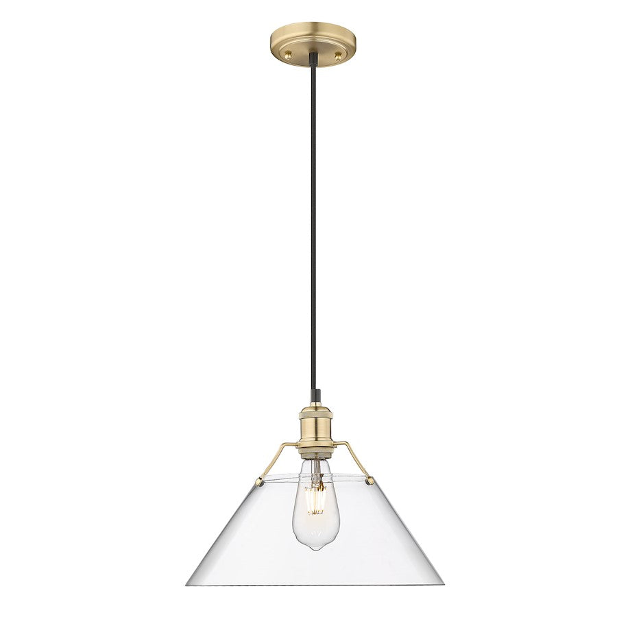 Golden Lighting Orwell 1-Light Pendant, Bronze/Clear Glass - 3306-LBCB-CLR