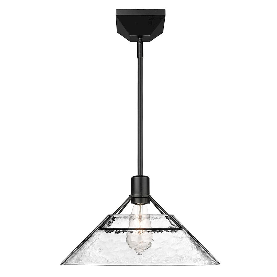 1 Light Medium Pendant, Black/Water