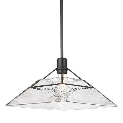 1 Light Medium Pendant, Black/Water