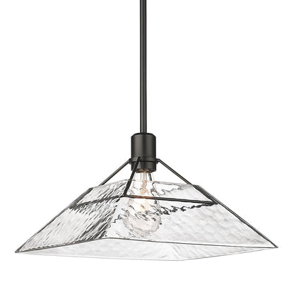 1 Light Medium Pendant, Black/Water