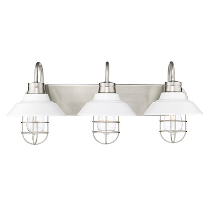 3 Light Bathroom Vanity Light, Pewter