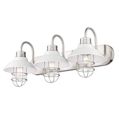 3 Light Bathroom Vanity Light, Pewter