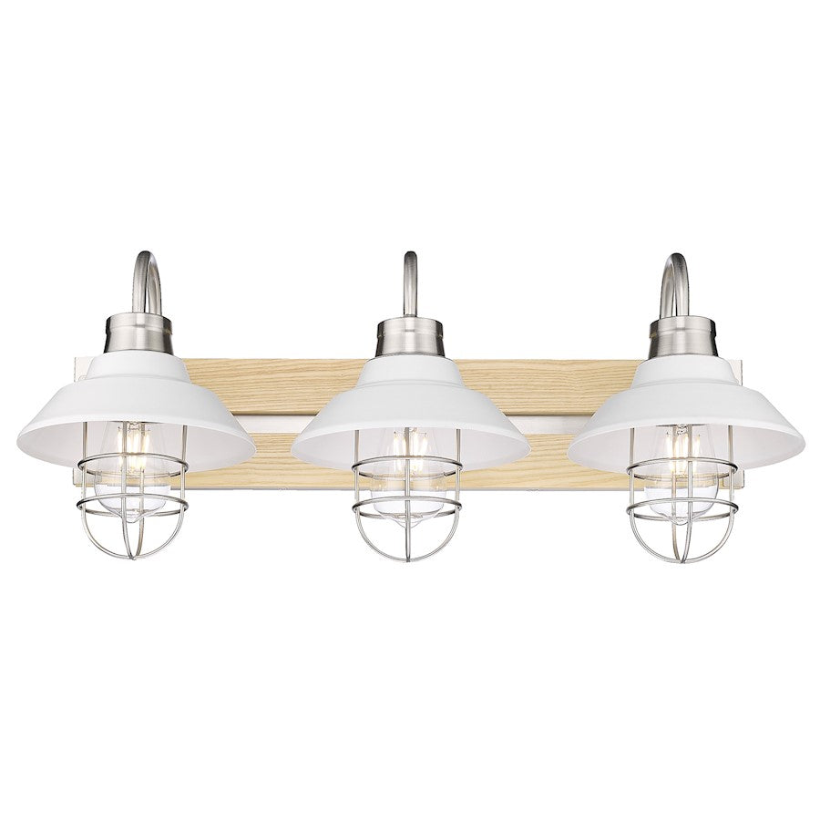 3 Light Bathroom Vanity Light, Pewter