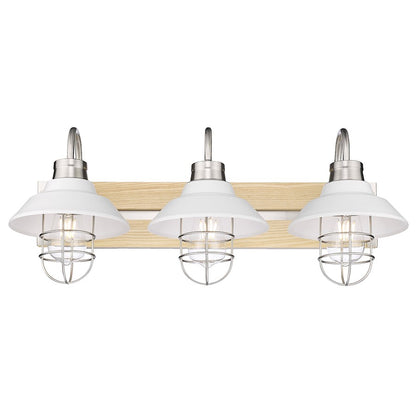 3 Light Bathroom Vanity Light, Pewter