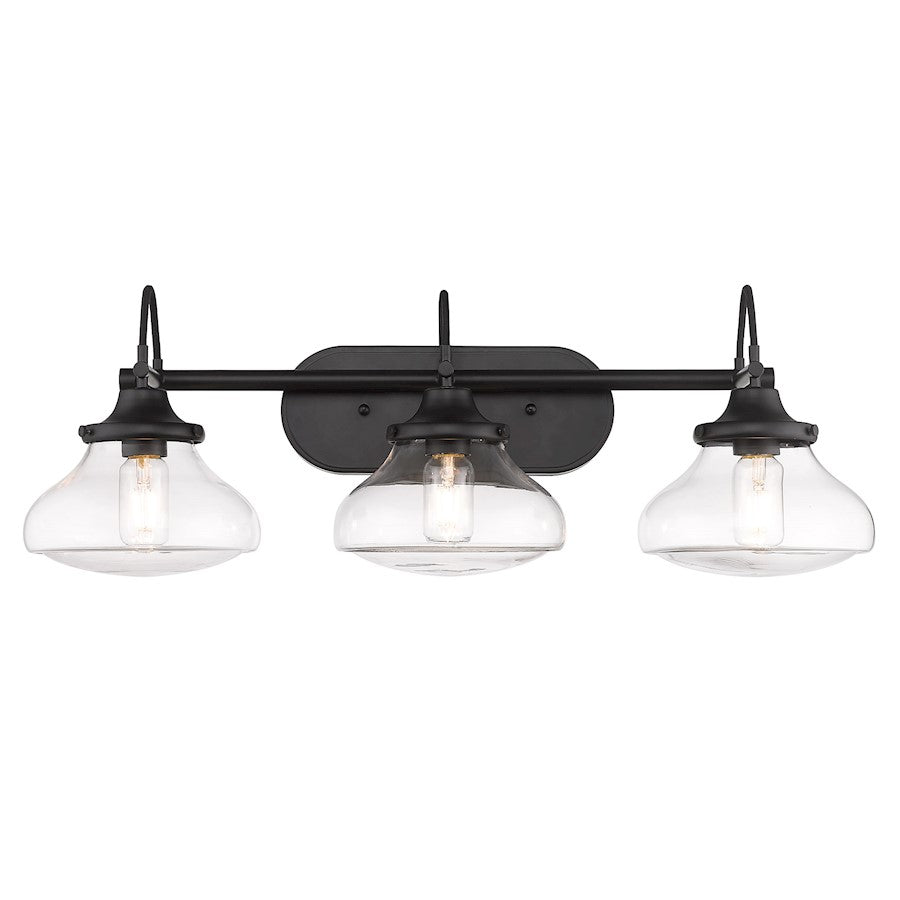 3 Light Bathroom Vanity Light, Matte Black