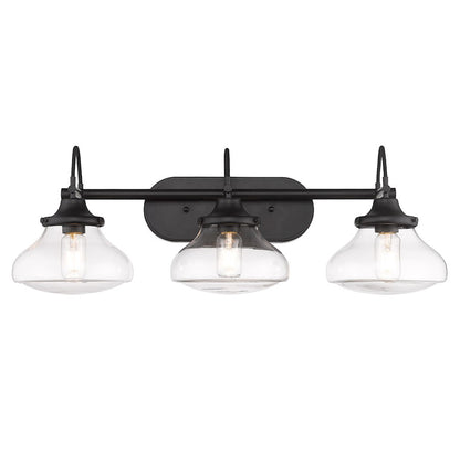 3 Light Bathroom Vanity Light, Matte Black