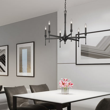 Landon Chandelier, Matte Black