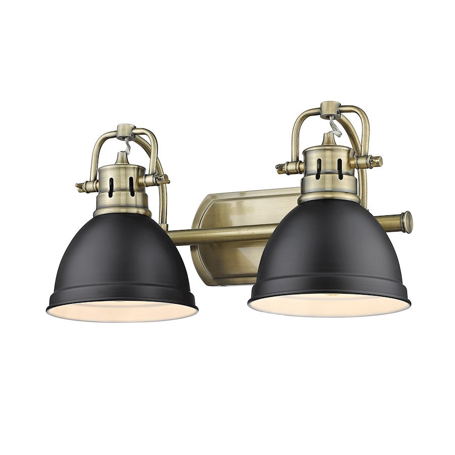 Golden Lighting Duncan 2 Light Bath Vanity, Brass/Matte Black - 3602-BA2AB-BLK