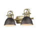 Golden Lighting Duncan 2 Light Bath Vanity, Brass/Bronze - 3602-BA2AB-RBZ