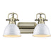 Golden Lighting Duncan 2 Light Bath Vanity, Aged Brass/White - 3602-BA2AB-WH