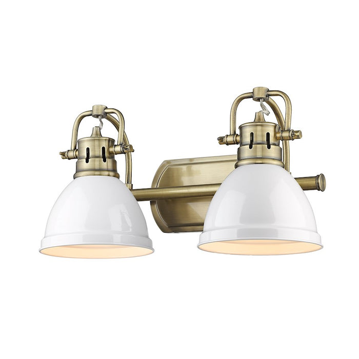 Golden Lighting Duncan 2 Light Bath Vanity, Brass/Matte White - 3602-BA2AB-WHT