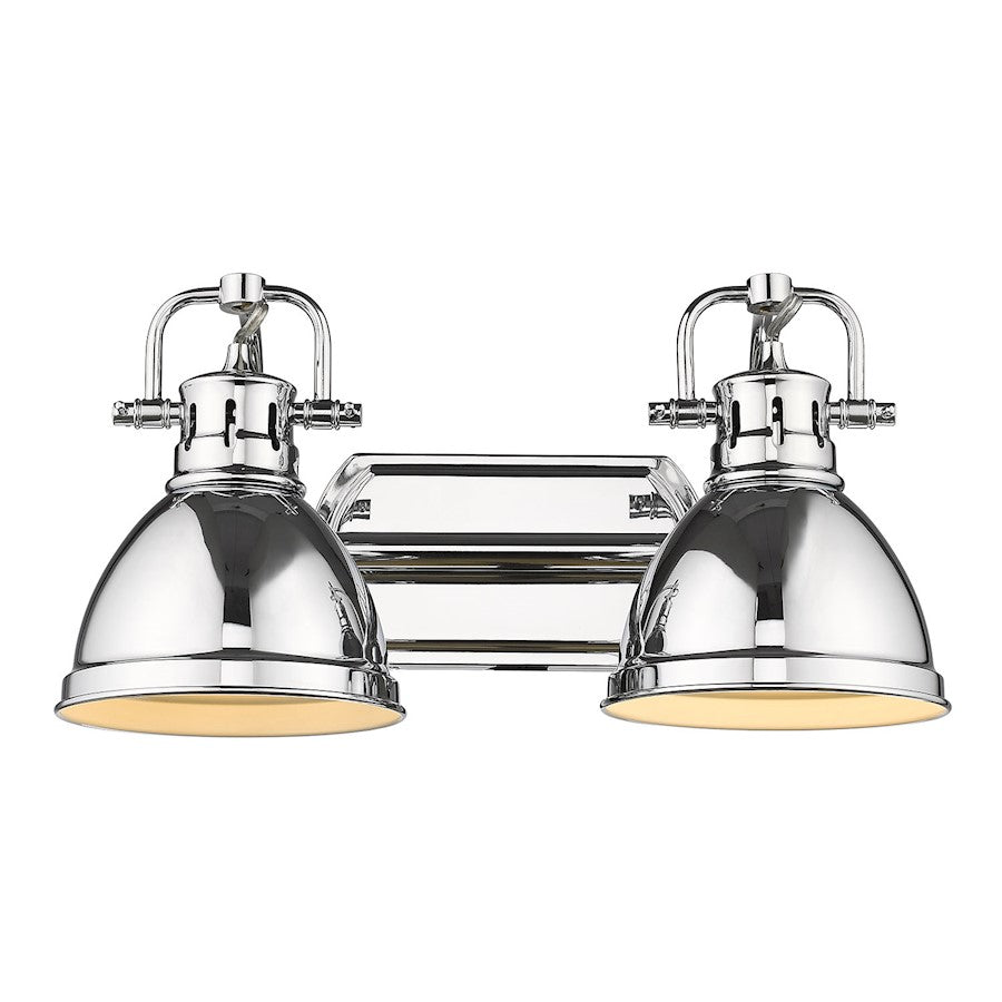 Golden Lighting Duncan 2 Light Bath Vanity, Chrome/Chrome - 3602-BA2CH-CH