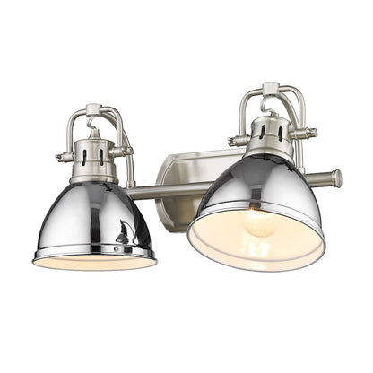 2 Light Bathroom Vanity Light, Pewter