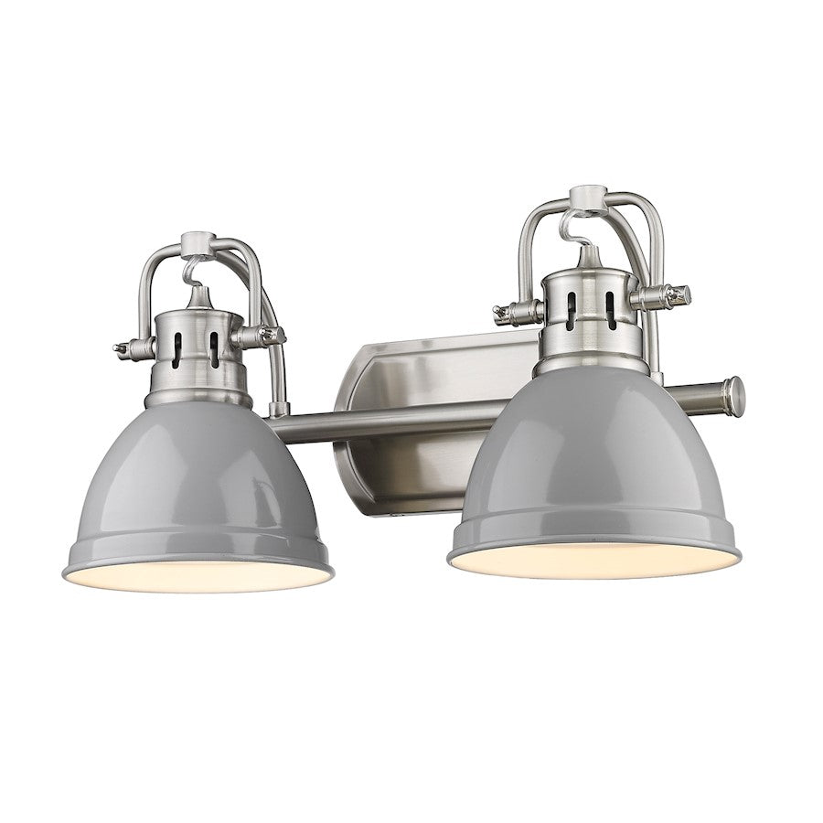 Golden Lighting Duncan 2 Light Bath Vanity, Pewter/Gray - 3602-BA2PW-GY