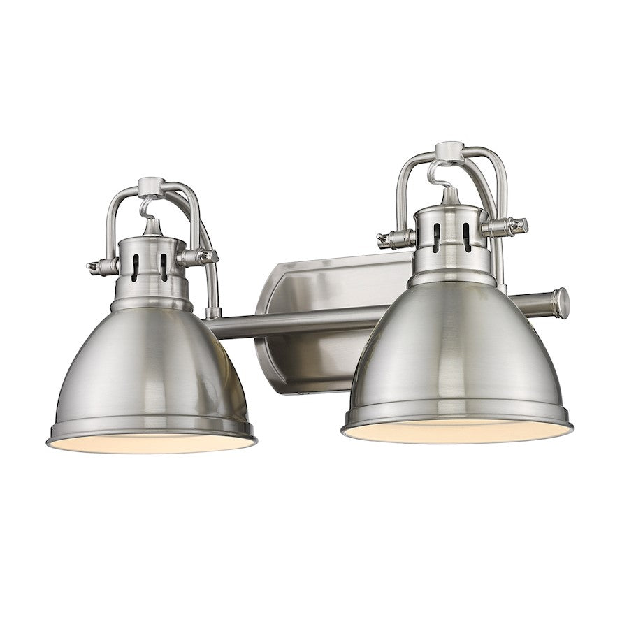 Golden Lighting Duncan 2 Light Bath Vanity, Pewter/Pewter - 3602-BA2PW-PW