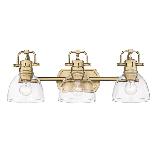 Golden Lighting Duncan 3-Light Vanity Light, Bronze/Clear - 3602-BA3BCB-CLR