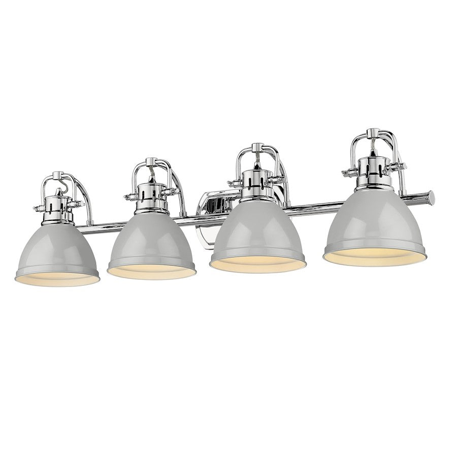 Golden Lighting Duncan 4 Light Bath Vanity, Chrome/Gray Shades - 3602-BA4CH-GY