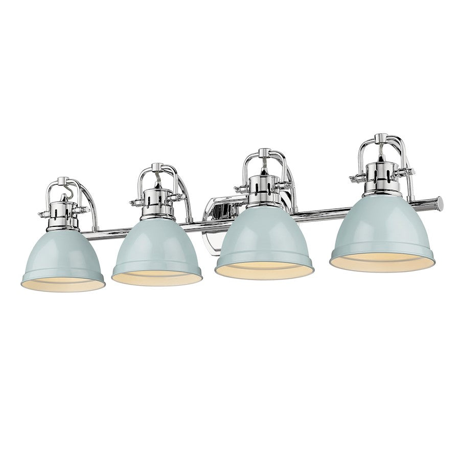 Golden Lighting Duncan 4 Light Bath, Chrome/Seafoams - 3602-BA4CH-SF