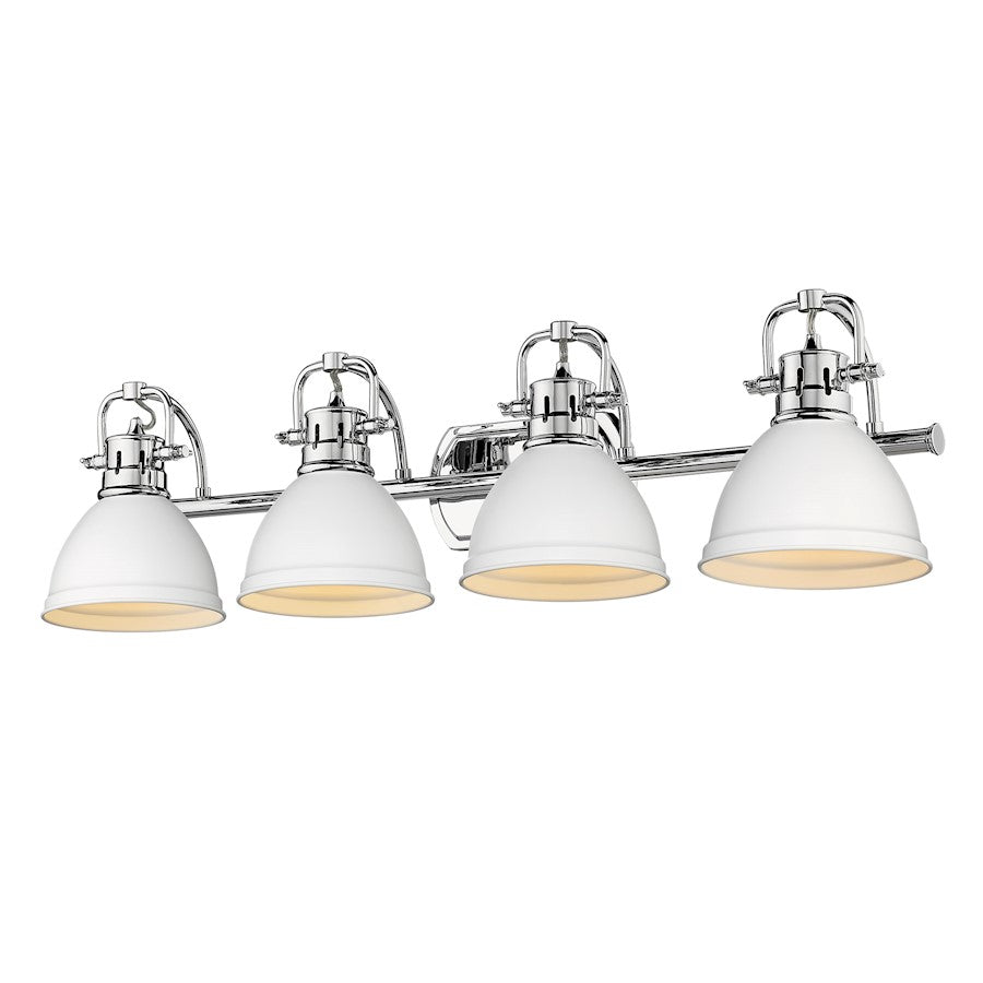 Golden Lighting Duncan 4 Light Bath Vanity, Chrome/Matte White - 3602-BA4CH-WHT