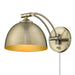 Golden Lighting Rey 1 Light Articulating Sconce, Brass/Brass - 3688-A1WAB-AB
