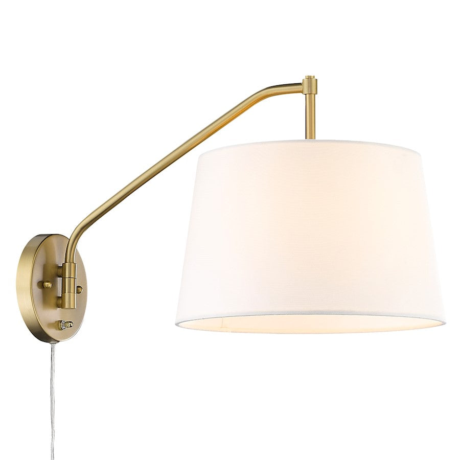 Golden Lighting Ryleigh Articulating 1-LT Sconce, Bronze/White - 3694-A1WBCB-MWS