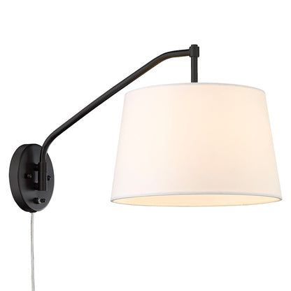 Golden Lighting Ryleigh Articulating 1-LT Sconce, Black/White - 3694-A1WBLK-MWS