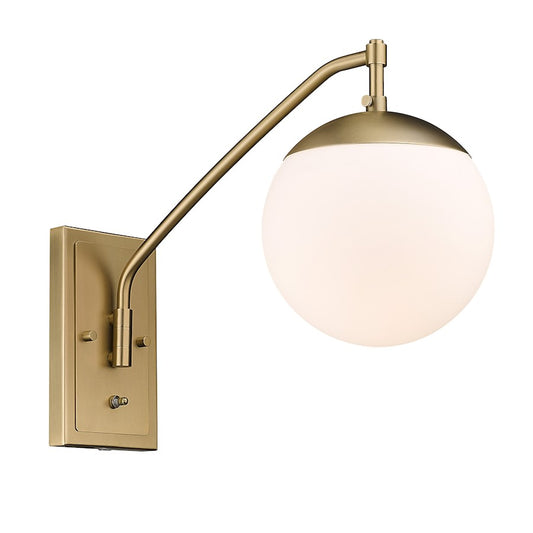 Golden Lighting Glenn 1 Light Wall Sconce, Brushed Bronze/Opal - 3699-A1WBCB-OP