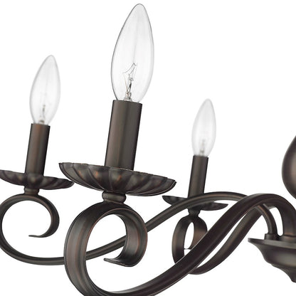 Golden Lighting Larrick 6 Light Semi-Flush Large, Rubbed Bronze