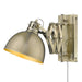 Golden Lighting Hawthorn 1-LT Articulating Sconce, Brass/Brass - 3824-A1WAB-AB