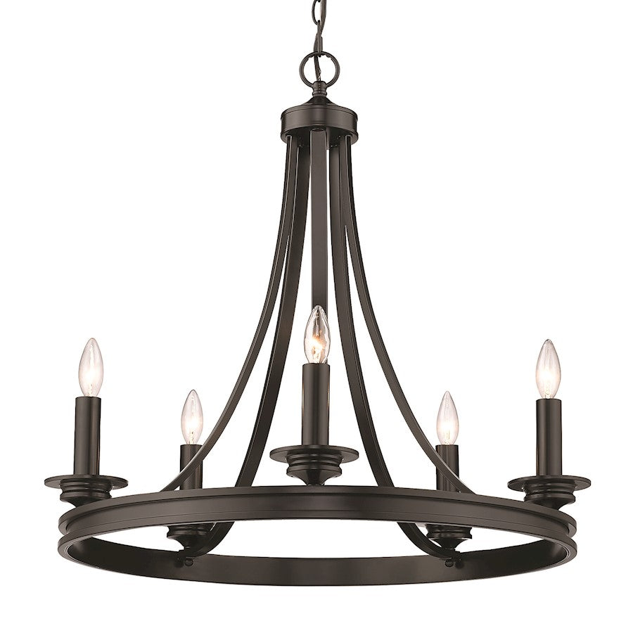 Golden Lighting Saldano 5 Light Chandelier, Matte Black - 3863-5BLK