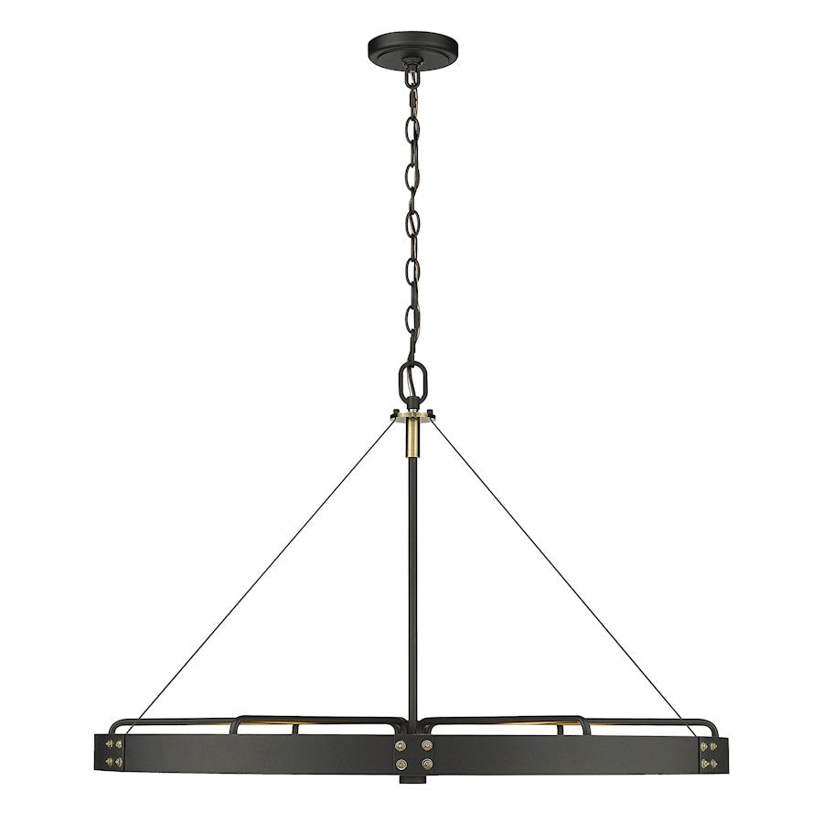 6 Light Pendant, Black