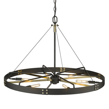 6 Light Pendant, Black