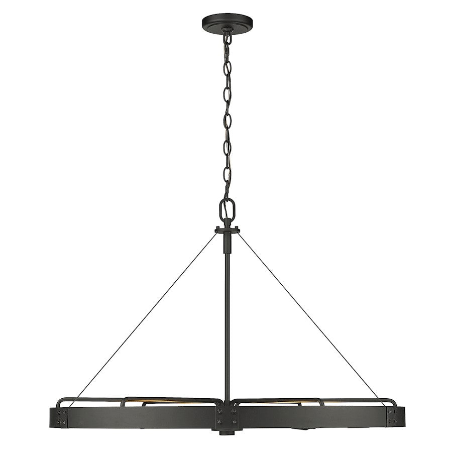 6 Light Pendant, Black